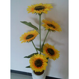 润蕾仿真向日葵太阳花假花绢花干花客厅卧室落地摆放花室内装饰花 小5头1.1高   花小
