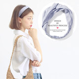 QUEENS JEWELRY发带女洗脸韩国甜美森女系束发带百搭网红洗脸发箍头巾发卡头饰品 13#浅蓝条纹发带