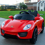 熊熊特工儿童电动车四轮汽车可坐人遥控摇摆男女孩宝宝玩具童车充电 红色+大电瓶双驱动+蓝牙音乐