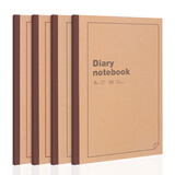 广博(GuangBo)A5牛皮纸包背本笔记本子 软抄本学生用品日记本记事本 60张4本装GBR51024