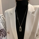 Qlady几何毛衣链女高档长款项链气质轻奢小众毛衣装饰挂件吊坠生日礼物