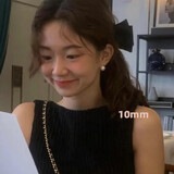乐卡利 925银针珍珠耳钉女 高级感轻奢正圆大复古耳环气质优雅耳饰 10mm