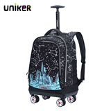 uniker拉杆书包男中学生万向轮行李双肩书包女旅行背包大容量手提箱送礼 星座19072w