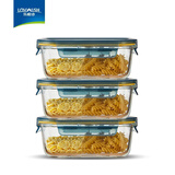 乐唯诗（LOVWISH）高硼硅玻璃饭盒婴儿辅食盒微波炉专用保鲜盒饭盒套装便当盒 保鲜盒【400ml*3】