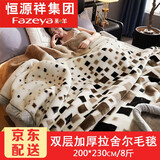 恒源祥集团彩羊家纺双层拉舍尔毛毯被子冬天加厚冬季单人学生宿舍保暖毯子婚庆双人四季盖毯 67记忆空间 200*230cm8斤