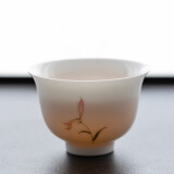 陶艺公社 茶杯 手绘德化薄胎白瓷功夫茶具家用办公个人闻香喝茶单杯品茗杯 兰花款-60ml