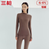 三枪（THREEGUN）【新疆棉】秋衣秋裤男套装加厚纯棉女保暖内衣抗静电情侣打底睡衣 女 热软糖（半高领） L
