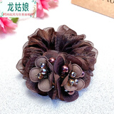 龙姑娘头花丸子头妈妈发圈气质发圈2026网红感发饰扎头发的皮筋女 2#深咖色