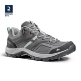 迪卡侬徒步鞋男女登山鞋运动鞋户外防滑透气缓震低帮情侣 MH100 女款_铅灰色 36