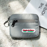 熊游客多功能金属扣零钱包尼龙防水卡包男女钥匙迷你袋挂包男ins斜跨包 灰色