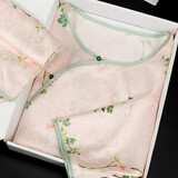 达芬奇密码睡衣女春夏季冰丝长袖睡衣女国风提花两件套送妈妈生日礼物 一叶知秋  粉色 XL 【推荐120-140斤】