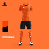KELME /卡尔美定制足球服男套装比赛透气短袖V领组队服印字印号球衣 8351ZB1085荧光橙 L