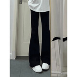 MASFANY微喇牛仔裤男冬季cleanfit修身美式高街弯刀裤子窄版显瘦直筒长裤 MAN856黑色 L