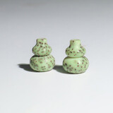 星月菩提三桶佛头配珠配件全套装配饰跑环三通佛头三头通背云雕刻 葫芦一对（阴皮）