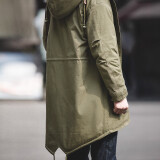 马登工装 美式复古M51鱼尾风衣军大衣派克服棉服中长款外套连帽男 军绿色（版型较为宽松） 2XL