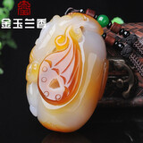 金玉兰香天然玛瑙貔貅把玩件玉石手把冰种红玉髓手玩件男士把玩件 约89*53*43mm