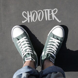 PONY\/波尼男女款高帮帆布鞋Shooter休闲时尚情侣款硫化鞋92W1SH08 墨绿色（男） 42