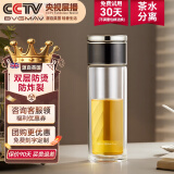 宝威玛（BVGMAV）英国玻璃杯 茶水分离杯双层隔热透明玻璃杯男子商务泡茶水杯380ml