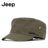 JEEP 吉普 防水速干帽男女帽平顶帽户外遮阳运动帽太阳帽子鸭舌帽休闲帽子0025 军色 均码可调节