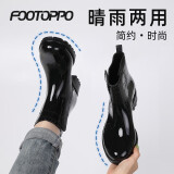 FOOTOPPO雨鞋女切尔西雨靴成人防水鞋女士时尚短款水鞋女式防滑短筒胶鞋 黑色马丁靴雨鞋短筒16cm 36码