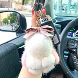 米勒斯（Milesi）毛绒小兔子汽车钥匙扣女生包包挂件可爱生日礼物送女友实用高级感 兔子-粉白色