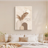 现代简约卧室床头装饰画抽象线条人物挂画奶油风原木风客厅墙壁画 A款-静美时光 35*50cm布纹理面