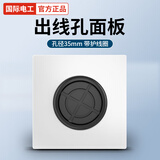 国际电工86型空白面板带出线孔开关插座装饰墙穿线孔暗装盖板堵洞遮挡盖 白色-孔径35mm【带护线圈】 电视插座
