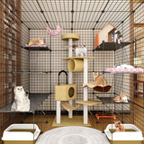 爱咪宠猫笼子大号家用猫笼子猫别墅大型DIY猫笼子带厕所一体猫咪别墅 【笼内分区设计】4列4层3排 瞄宅套餐【笼子+加固扣+工具】