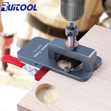 RUITOOL铰链开孔定位器35mm木工橱柜门板飞机合页铰链打孔钻头圆形打孔器 升级款铝合金打孔器【可调节】