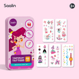 莎林SAALIN 儿童卡通纹身贴指甲贴女孩玩具可爱卡通公主仙女手工贴画