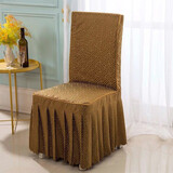 芊思曼（qiansiman） 定做酒店饭店餐厅椅子套连体餐桌座椅套婚庆宴会凳子套罩布艺 咖啡长城格（木头椅子）