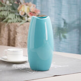 豫之韵 现代简约摆件陶瓷花瓶餐桌装饰品客厅插花干花水培餐桌花器花艺   不含绿植 蓝色大号鹅蛋陶瓷花瓶