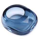 印象海来（IMPRESSION HAILAI） 烟灰缸 水晶玻璃 收口防风家用烟缸 欧式创意家居礼品礼物 T5212 蓝灰色 9.5*8*H4.5cm