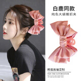 梦君宸在逃公主头饰黑色双面大蝴蝶结抓夹发饰气质鲨鱼夹子发夹女后脑勺 浅粉蝴蝶结