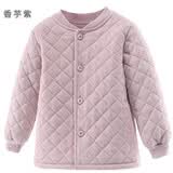 多妙屋女童外套秋冬儿童夹棉保暖上衣男童棉服中大童内搭校服神器童装 香芋紫 81604 140