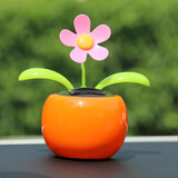 菲淼 汽车摆件 新款摇头太阳花车内饰品车载装饰品中控台仪表台摆件有太阳就摇摆 橙色太阳花