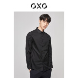 GXG男装 基础经典款商务基础免烫长袖衬衫男士衬衫易打理 黑色 2XL