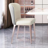 哈骆顿（HALODN）餐椅家用小户型北欧餐厅休闲靠背椅酒店意式轻奢贝勒椅子加厚凳子 【单椅】（米白+灰色） 2把起发