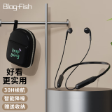 Blog.Fish 蓝牙无线耳机挂脖式半入耳式运动高音质降噪跑步磁吸苹果oppo荣耀高颜值长续航 黑色【赠收纳包丨30H续航】