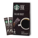 星巴克（Starbucks）星巴克咖啡粉 美国进口VIA即溶纯黑咖啡粉免煮速溶咖啡 意式烘焙 12支（深度烘培）