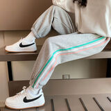 艾诺轮女童卫裤长裤款中大儿童装小女孩宝宝7一15岁少女生运动外穿春秋 灰色 春秋款 150 适合135-145cm身高