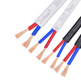 鹏贺电源线2芯家用RVVB白色护套线0.5 0.751.5 2.5平方平行线软电缆 纯铜白色平行线 2X0.5（5米）