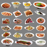 享乐伴饭店炒菜盘商用形状创意菜盘陶瓷家用凉菜冷菜盘异形餐具酒店盘子 整盘子都是白色的 （不含酒精灯底座另拍）