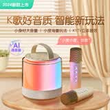 wortley柏林竞争之声蓝牙音箱家用无线k歌音响话筒麦克风户外唱歌小型家庭ktv小度智能 双麦版【太空黑】四核大音量【智能修音】小度语音点歌