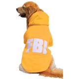 小不点狗狗衣服FBI 大狗衣服秋冬装 中大型犬宠物服装金毛萨摩拉布拉多 FBI加厚款-黄色 L-胸围90 背长65（适合40-55斤中大型犬）