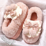 QYCKABY踩屎感棉拖鞋女士冬季2025新款包跟室内家居防滑厚底加绒保暖棉鞋 粉色【包跟保暖款】 38-39 正码