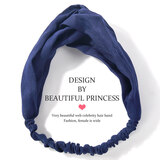 QUEENS JEWELRY发带女洗脸韩国甜美森女系束发带百搭网红洗脸发箍头巾发卡头饰品 纯色蓝