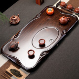 热道（HOT WAY）整块乌檀木茶盘功夫茶具实木茶台茶托排水式茶盘 家用简约茶台 如意55*30*4.5