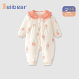 颗粒熊（KELIXIONG）婴儿衣服秋冬夹棉加厚哈衣爬爬服婴幼儿衣服女宝宝外出婴儿连体衣 粉红色 180克 80cm 适合9-12月