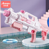 奥智嘉超大号儿童玩具水枪高压抽拉式打汽水枪户外戏水沙滩玩具58cm粉
